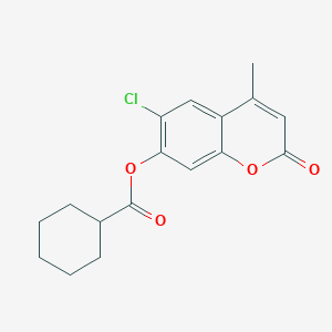 molecular formula C17H17ClO4 B5798138 6-chloro-4-methyl-2-oxo-2H-chromen-7-yl cyclohexanecarboxylate 