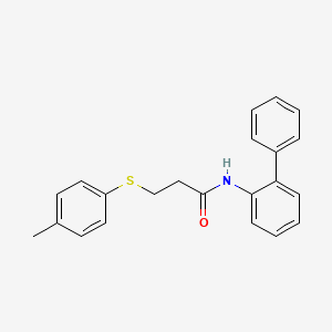 molecular formula C22H21NOS B5798142 N-2-biphenylyl-3-[(4-methylphenyl)thio]propanamide 