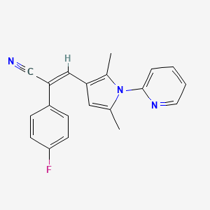 molecular formula C20H16FN3 B5798179 3-[2,5-dimethyl-1-(2-pyridinyl)-1H-pyrrol-3-yl]-2-(4-fluorophenyl)acrylonitrile 
