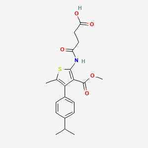 molecular formula C20H23NO5S B5798226 4-{[4-(4-isopropylphenyl)-3-(methoxycarbonyl)-5-methyl-2-thienyl]amino}-4-oxobutanoic acid 