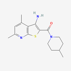 molecular formula C16H21N3OS B5798231 4,6-dimethyl-2-[(4-methylpiperidin-1-yl)carbonyl]thieno[2,3-b]pyridin-3-amine 