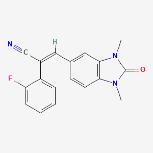 molecular formula C18H14FN3O B5798251 3-(1,3-dimethyl-2-oxo-2,3-dihydro-1H-benzimidazol-5-yl)-2-(2-fluorophenyl)acrylonitrile 