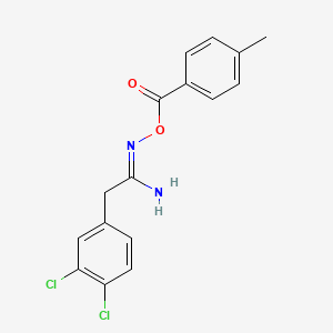 molecular formula C16H14Cl2N2O2 B5798368 2-(3,4-dichlorophenyl)-N'-[(4-methylbenzoyl)oxy]ethanimidamide 