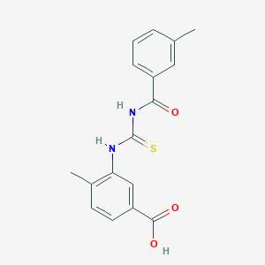 molecular formula C17H16N2O3S B5798419 4-methyl-3-({[(3-methylbenzoyl)amino]carbonothioyl}amino)benzoic acid 