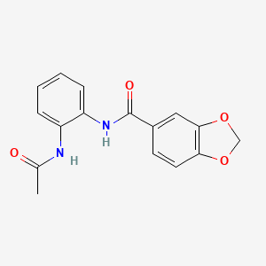 molecular formula C16H14N2O4 B5798442 N-[2-(acetylamino)phenyl]-1,3-benzodioxole-5-carboxamide 