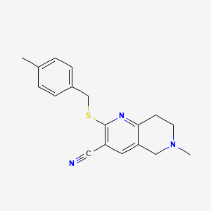 molecular formula C18H19N3S B5798460 6-methyl-2-[(4-methylbenzyl)thio]-5,6,7,8-tetrahydro-1,6-naphthyridine-3-carbonitrile 