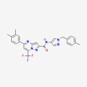 molecular formula C27H23F3N6O B5798517 5-(3,4-dimethylphenyl)-N-[1-(4-methylbenzyl)-1H-pyrazol-4-yl]-7-(trifluoromethyl)pyrazolo[1,5-a]pyrimidine-2-carboxamide 
