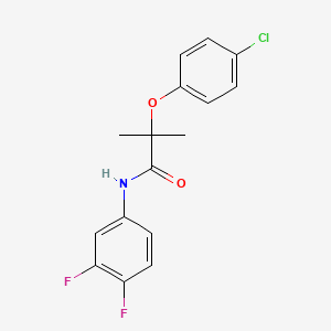 molecular formula C16H14ClF2NO2 B5798524 2-(4-chlorophenoxy)-N-(3,4-difluorophenyl)-2-methylpropanamide 