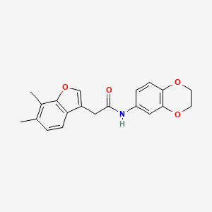 molecular formula C20H19NO4 B5798547 N-(2,3-dihydro-1,4-benzodioxin-6-yl)-2-(6,7-dimethyl-1-benzofuran-3-yl)acetamide 