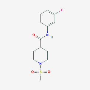 molecular formula C13H17FN2O3S B5798554 N-(3-fluorophenyl)-1-(methylsulfonyl)-4-piperidinecarboxamide 