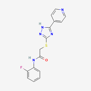 molecular formula C15H12FN5OS B5798558 N-(2-fluorophenyl)-2-{[5-(4-pyridinyl)-4H-1,2,4-triazol-3-yl]thio}acetamide 