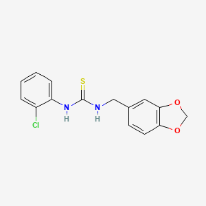 molecular formula C15H13ClN2O2S B5798569 N-(1,3-benzodioxol-5-ylmethyl)-N'-(2-chlorophenyl)thiourea CAS No. 428503-47-3