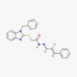 molecular formula C25H21ClN4OS B5798588 2-[(1-benzyl-1H-benzimidazol-2-yl)thio]-N'-(2-chloro-3-phenyl-2-propen-1-ylidene)acetohydrazide 