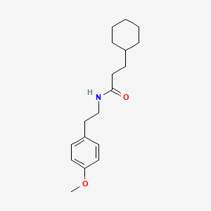 molecular formula C18H27NO2 B5798591 3-cyclohexyl-N-[2-(4-methoxyphenyl)ethyl]propanamide 