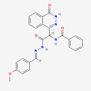 N-[2-[2-(4-methoxybenzylidene)hydrazino]-2-oxo-1-(4-oxo-3,4-dihydro-1-phthalazinyl)ethyl]benzamide
