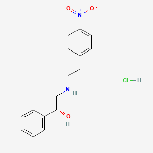 molecular formula C16H19ClN2O3 B579862 (R)-2-((4-Nitrophenethyl)amino)-1-phenylethanol hydrochloride CAS No. 521284-21-9