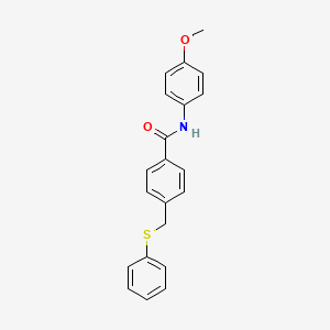 molecular formula C21H19NO2S B5798623 N-(4-methoxyphenyl)-4-[(phenylthio)methyl]benzamide 