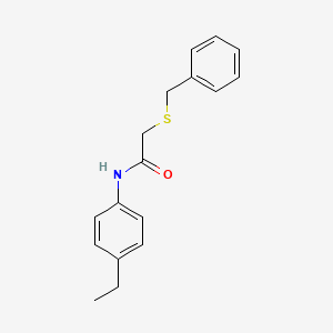 molecular formula C17H19NOS B5798659 2-(benzylthio)-N-(4-ethylphenyl)acetamide 