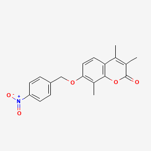 molecular formula C19H17NO5 B5798673 3,4,8-trimethyl-7-[(4-nitrobenzyl)oxy]-2H-chromen-2-one 