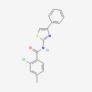 molecular formula C17H13ClN2OS B5798684 2-chloro-4-methyl-N-(4-phenyl-1,3-thiazol-2-yl)benzamide 