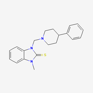 1-methyl-3-[(4-phenyl-1-piperidinyl)methyl]-1,3-dihydro-2H-benzimidazole-2-thione