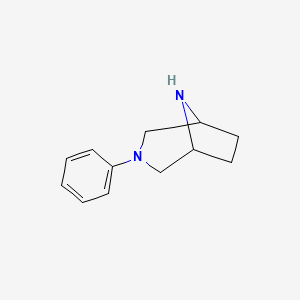 molecular formula C12H16N2 B579872 3-Phenyl-3,8-diazabicyclo[3.2.1]octane CAS No. 92788-55-1