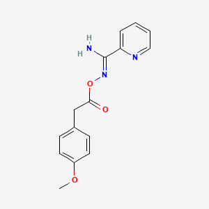 molecular formula C15H15N3O3 B5798737 N'-{[2-(4-methoxyphenyl)acetyl]oxy}-2-pyridinecarboximidamide 