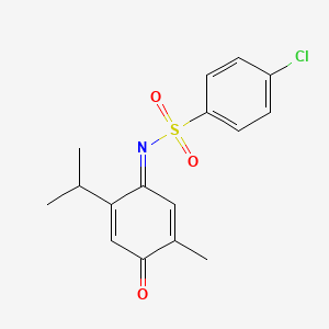molecular formula C16H16ClNO3S B5798751 4-chloro-N-(2-isopropyl-5-methyl-4-oxo-2,5-cyclohexadien-1-ylidene)benzenesulfonamide 