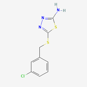 molecular formula C9H8ClN3S2 B5798763 5-[(3-chlorobenzyl)thio]-1,3,4-thiadiazol-2-amine 