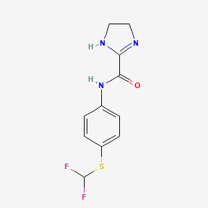 molecular formula C11H11F2N3OS B5798809 N-{4-[(difluoromethyl)thio]phenyl}-4,5-dihydro-1H-imidazole-2-carboxamide 