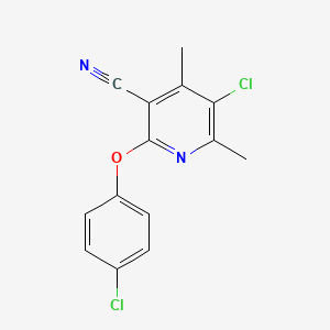 molecular formula C14H10Cl2N2O B5798850 5-chloro-2-(4-chlorophenoxy)-4,6-dimethylnicotinonitrile 