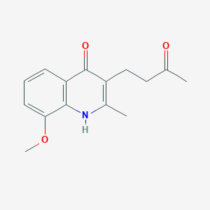 molecular formula C15H17NO3 B5798859 4-(4-hydroxy-8-methoxy-2-methyl-3-quinolinyl)-2-butanone 