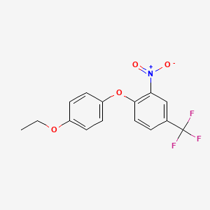molecular formula C15H12F3NO4 B5798867 1-(4-ethoxyphenoxy)-2-nitro-4-(trifluoromethyl)benzene 