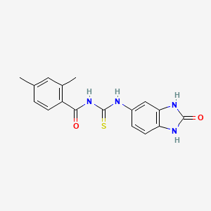 molecular formula C17H16N4O2S B5798895 2,4-dimethyl-N-{[(2-oxo-2,3-dihydro-1H-benzimidazol-5-yl)amino]carbonothioyl}benzamide 