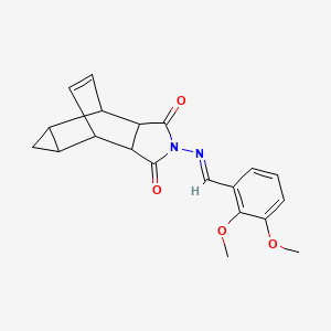4-[(2,3-dimethoxybenzylidene)amino]-4-azatetracyclo[5.3.2.0~2,6~.0~8,10~]dodec-11-ene-3,5-dione