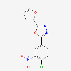 molecular formula C12H6ClN3O4 B5798900 2-(4-chloro-3-nitrophenyl)-5-(2-furyl)-1,3,4-oxadiazole 