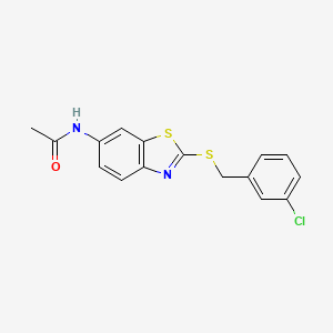 molecular formula C16H13ClN2OS2 B5798915 N-{2-[(3-chlorobenzyl)thio]-1,3-benzothiazol-6-yl}acetamide 