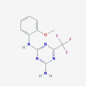molecular formula C11H10F3N5O B5798931 N-(2-methoxyphenyl)-6-(trifluoromethyl)-1,3,5-triazine-2,4-diamine 