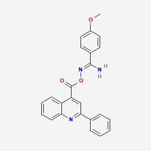 molecular formula C24H19N3O3 B5798936 4-methoxy-N'-{[(2-phenyl-4-quinolinyl)carbonyl]oxy}benzenecarboximidamide 