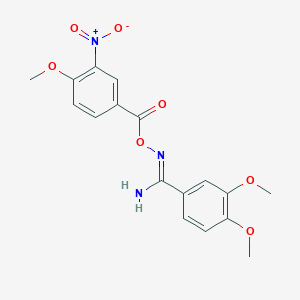 molecular formula C17H17N3O7 B5798964 3,4-dimethoxy-N'-[(4-methoxy-3-nitrobenzoyl)oxy]benzenecarboximidamide 
