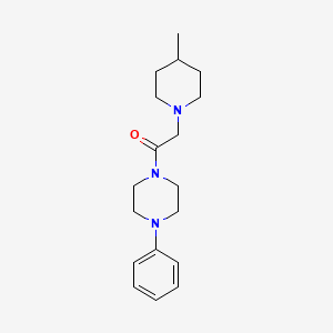 molecular formula C18H27N3O B5798969 1-[(4-methyl-1-piperidinyl)acetyl]-4-phenylpiperazine 