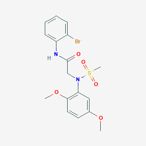 molecular formula C17H19BrN2O5S B5798986 N~1~-(2-bromophenyl)-N~2~-(2,5-dimethoxyphenyl)-N~2~-(methylsulfonyl)glycinamide 