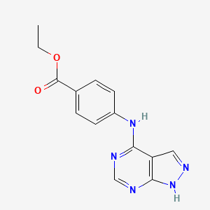 molecular formula C14H13N5O2 B5799009 ethyl 4-(1H-pyrazolo[3,4-d]pyrimidin-4-ylamino)benzoate 