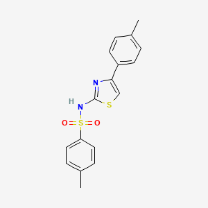 molecular formula C17H16N2O2S2 B5799064 4-methyl-N-[4-(4-methylphenyl)-1,3-thiazol-2-yl]benzenesulfonamide 
