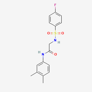 molecular formula C16H17FN2O3S B5799087 N~1~-(3,4-dimethylphenyl)-N~2~-[(4-fluorophenyl)sulfonyl]glycinamide 