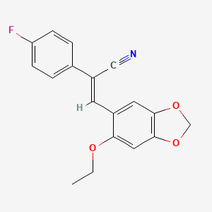 molecular formula C18H14FNO3 B5799155 3-(6-ethoxy-1,3-benzodioxol-5-yl)-2-(4-fluorophenyl)acrylonitrile 