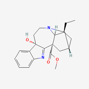 B579916 methyl (1S,10S,15R,17S,18S)-17-ethyl-10-hydroxy-3,13-diazapentacyclo[13.3.1.02,10.04,9.013,18]nonadeca-2,4,6,8-tetraene-1-carboxylate CAS No. 16671-16-2