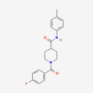 molecular formula C20H21FN2O2 B5799196 1-(4-fluorobenzoyl)-N-(4-methylphenyl)-4-piperidinecarboxamide 