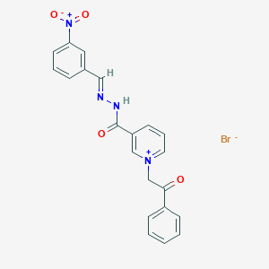 3-{[2-(3-nitrobenzylidene)hydrazino]carbonyl}-1-(2-oxo-2-phenylethyl)pyridinium bromide