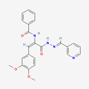 molecular formula C24H22N4O4 B5799228 N-(2-(3,4-dimethoxyphenyl)-1-{[2-(3-pyridinylmethylene)hydrazino]carbonyl}vinyl)benzamide 